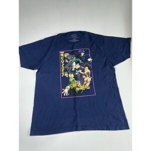 My Hero Academia Men's Cast Graphic Tshirt Navy Blue 100% Cotton Size XL